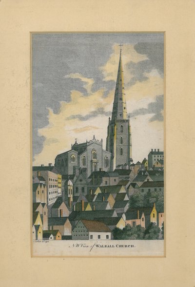 NW View of Walsall Church, 1794 by S. Shaw